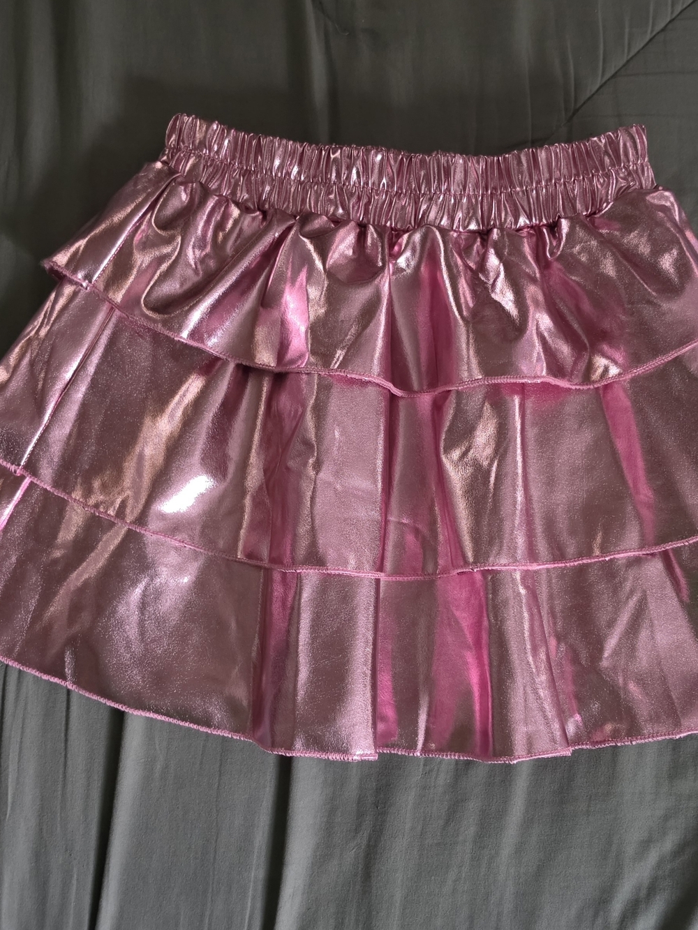 Shimmer Tiered Pink Metallic Skirt - Kids 8y